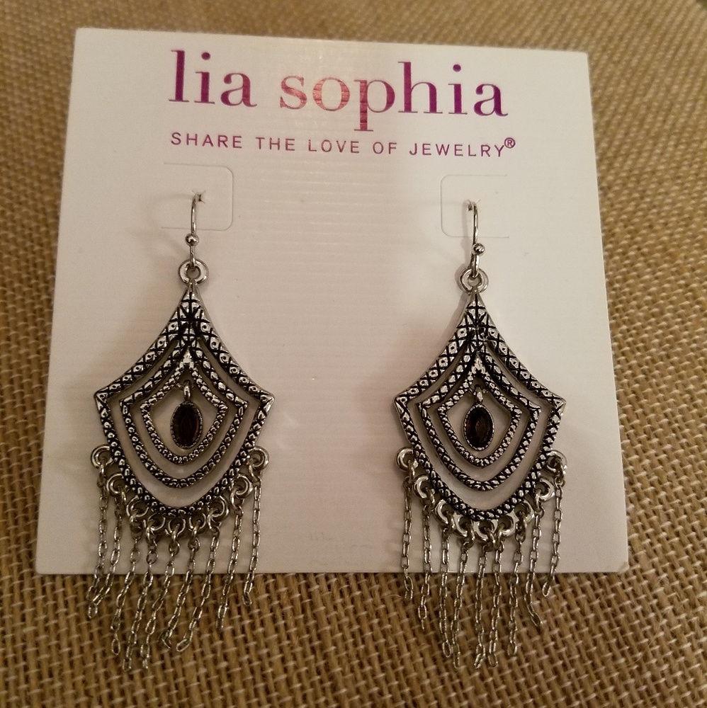 LIA SOPHIA - "GAZELLE" earrings, garnet colored - Picture 3 of 5
